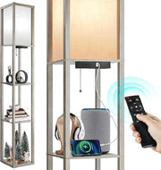 Floor Lamp with Shelf Remote Dimmable LED USB Charging 4 Colour Light