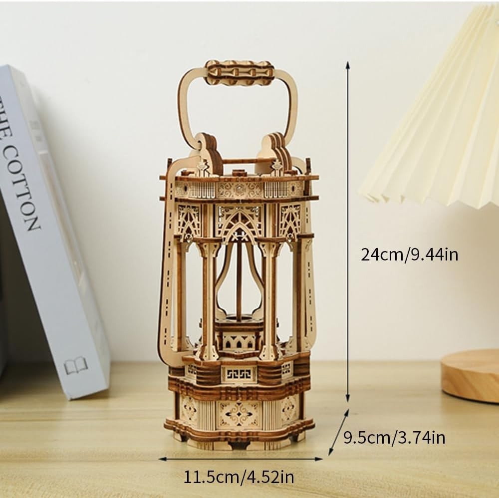 3D Wooden Lantern Puzzle Model DIY Kit – No Glue, Skill-Building Craft