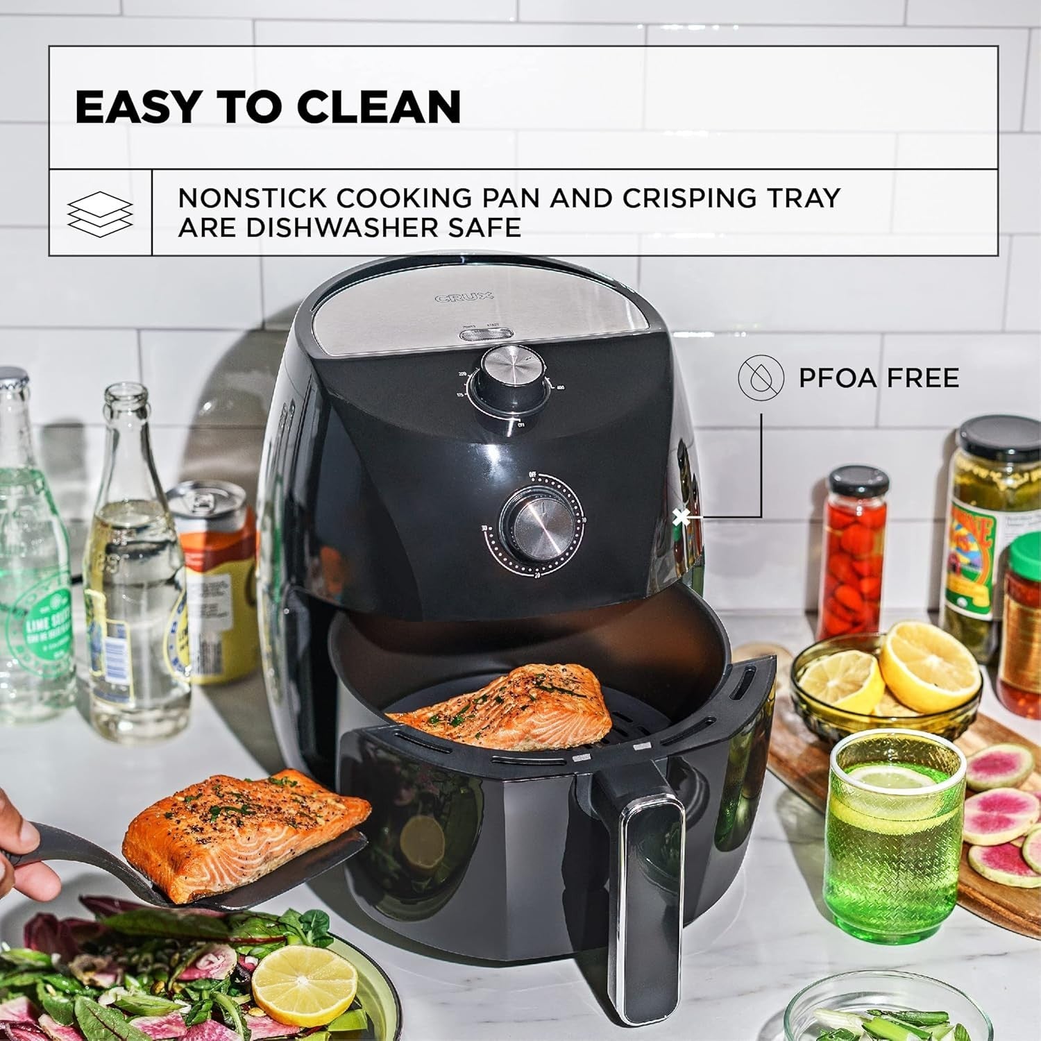3.5L Manual Air Fryer | Fast Pre-Heat Healthy Cooking | 5-in-1 Multi Cooker
