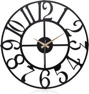 50cm Large Metal Wall Clock Modern Silent Quartz Open Face Round Home Decor