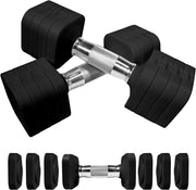 4-in-1 Adjustable Dumbbell Set Pair 2–10kg Square Non-Slip Home Gym Weights