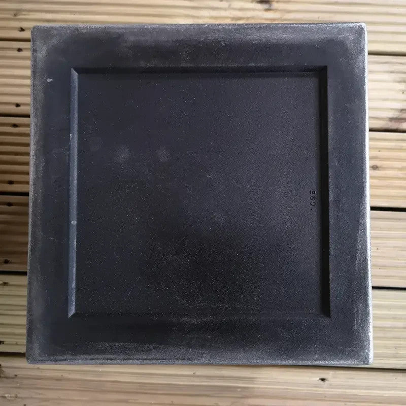 Small Grey Square Garden Planter Pot 30.5cm Outdoor Patio Pewter Plant Box