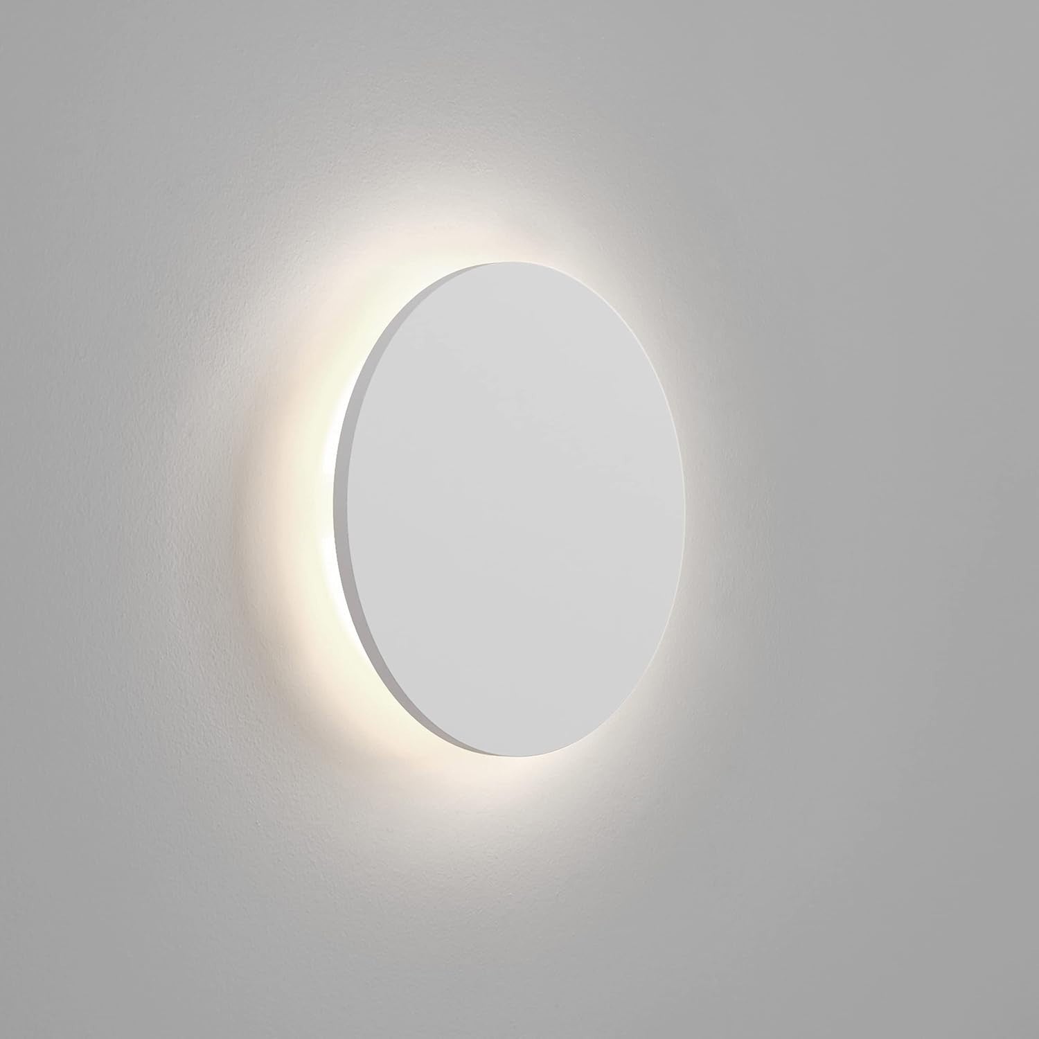 Round Indoor LED Wall Light 3000K Warm Glow Plaster Finish 250mm