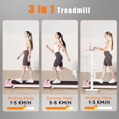 7% Incline Foldable Walking Pad Treadmill 1-8KM/H Under Desk Home Gym