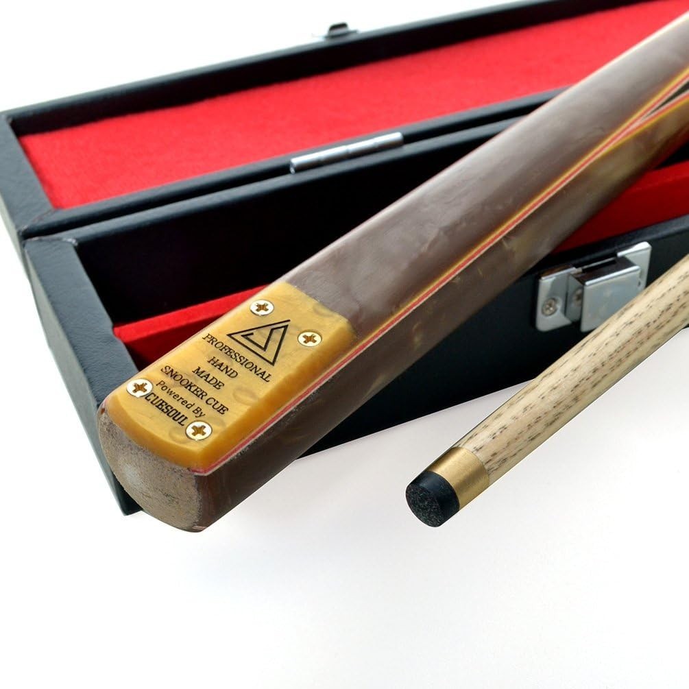 57” Ash Snooker Pool Cue 2 Piece 18oz 9.5mm Tip Leatherette Case