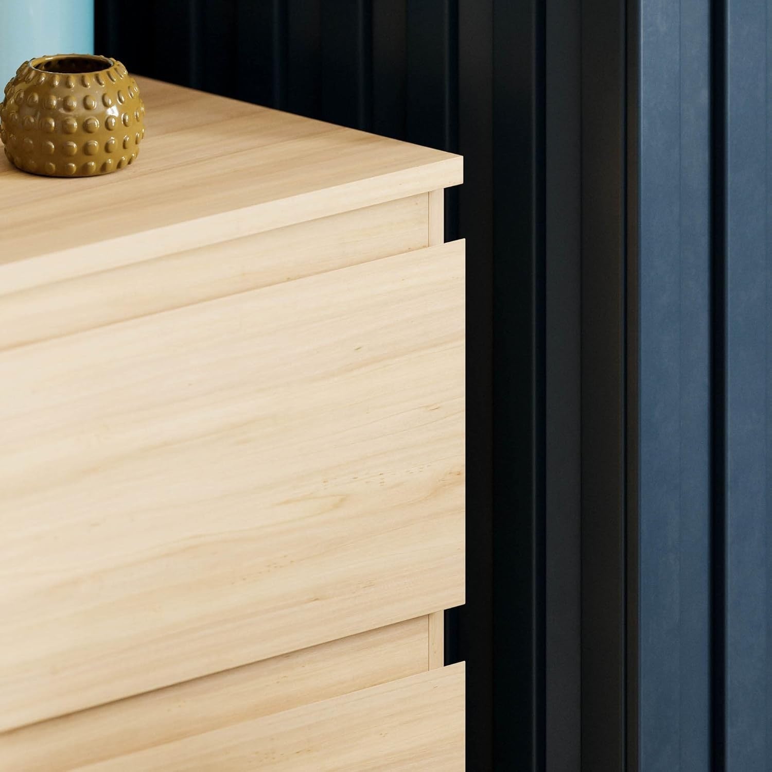 8 Drawer Chest Modern Wide Tallboy Storage Unit Pine Wood Finish