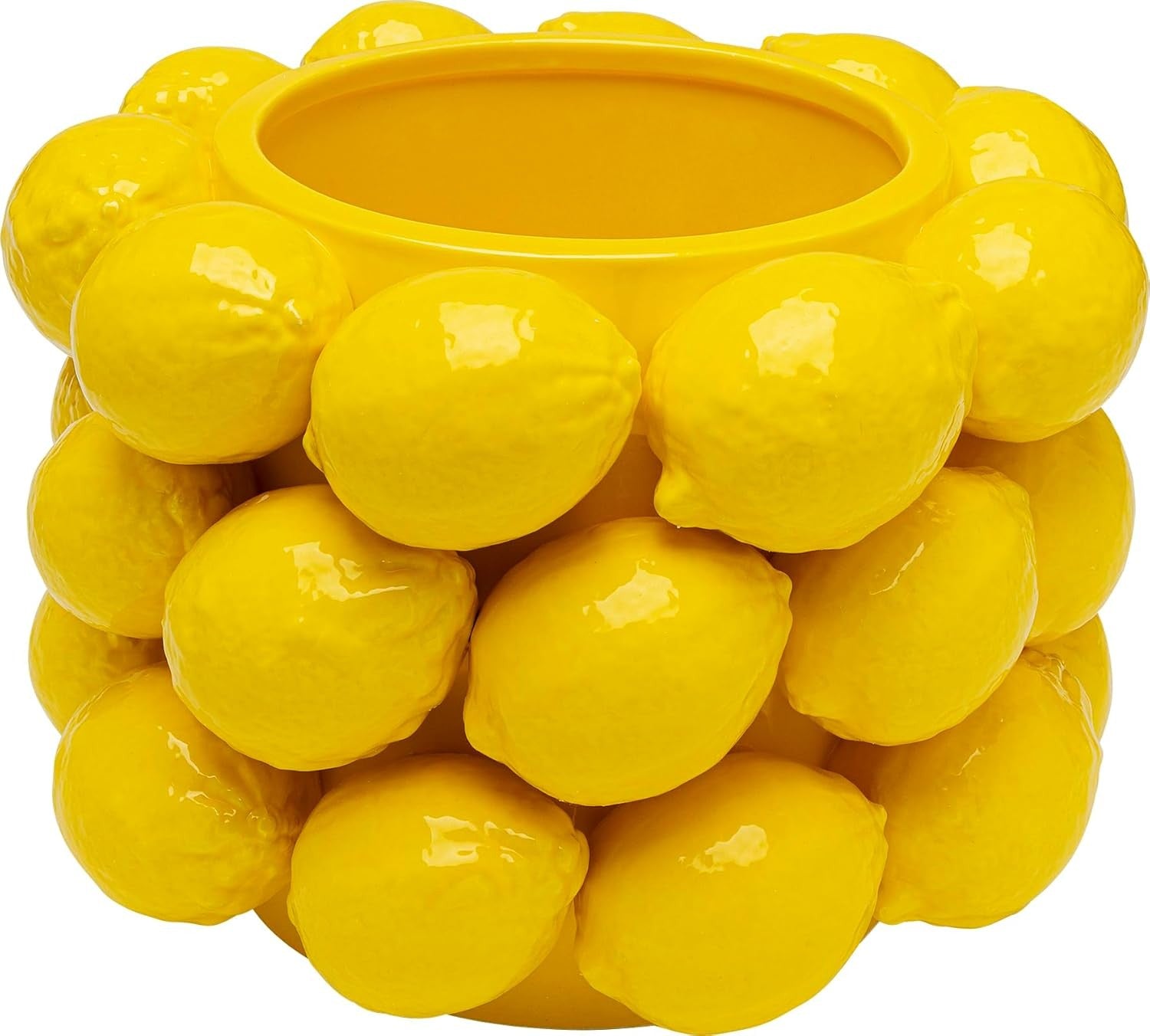 Yellow Lemon Ceramic Vase 26cm Modern Statement Table Home Decor