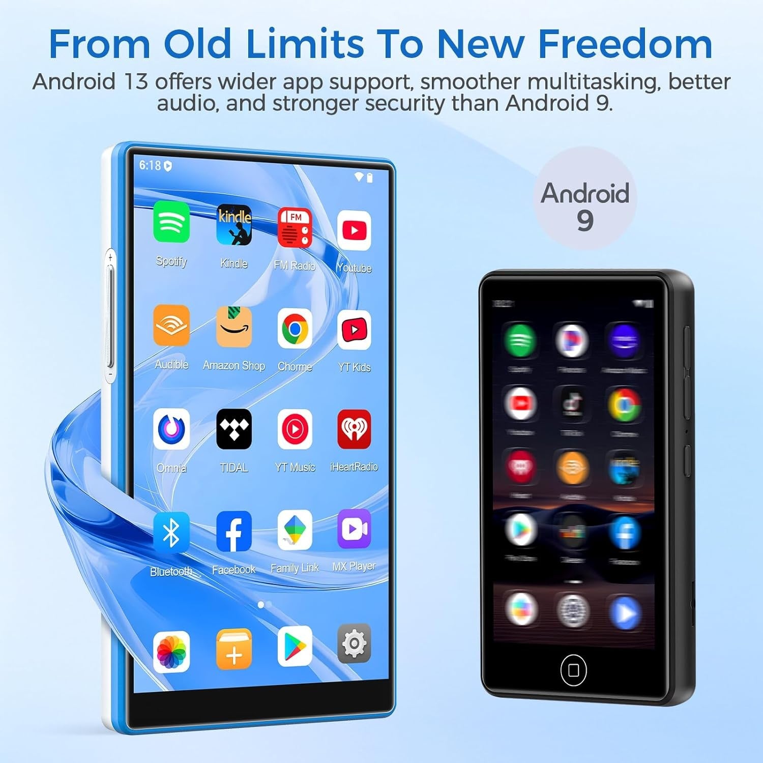 96GB MP3 Player Bluetooth WiFi Android Spotify Amazon Music P50