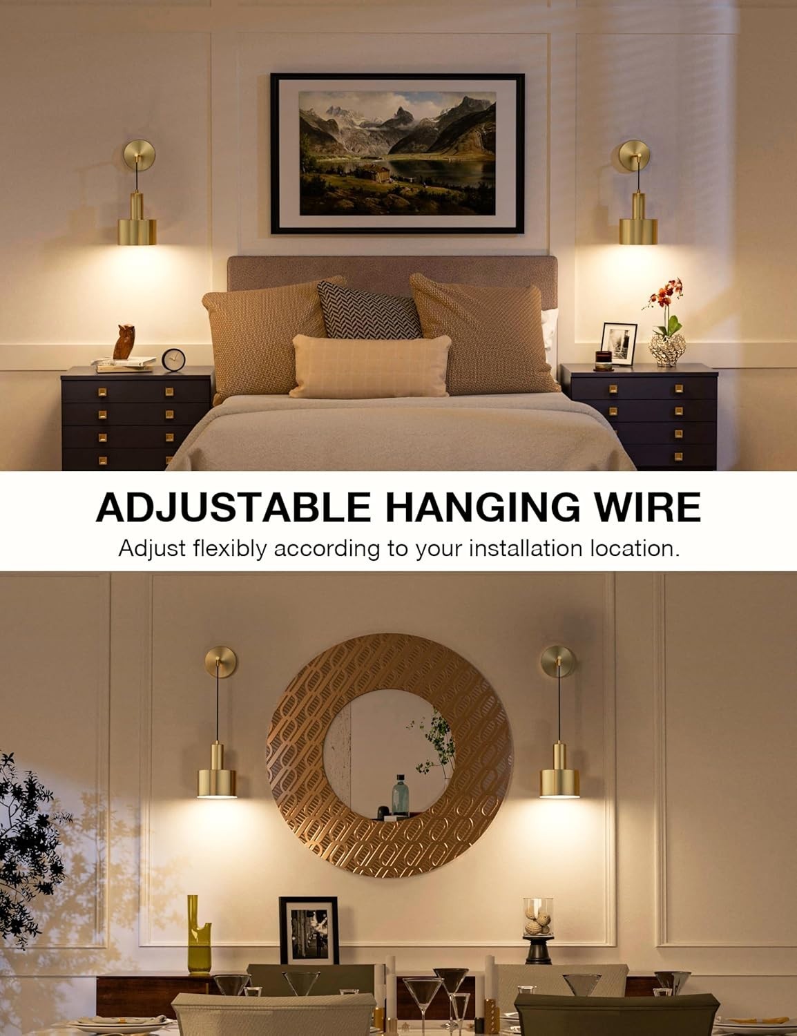 5200mAh Rechargeable Wall Sconce Lights with Remote, 9 Color Dimmable LED