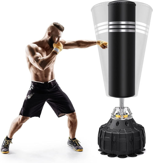 70in Standing Boxing Punch Bag Heavy Duty Suction Base MMA Trainer