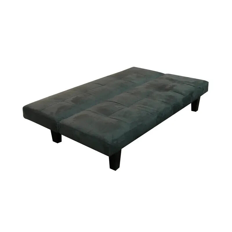 3 Seater Sofa Bed Charcoal Faux Suede | Click Clack Recliner Compact Couch