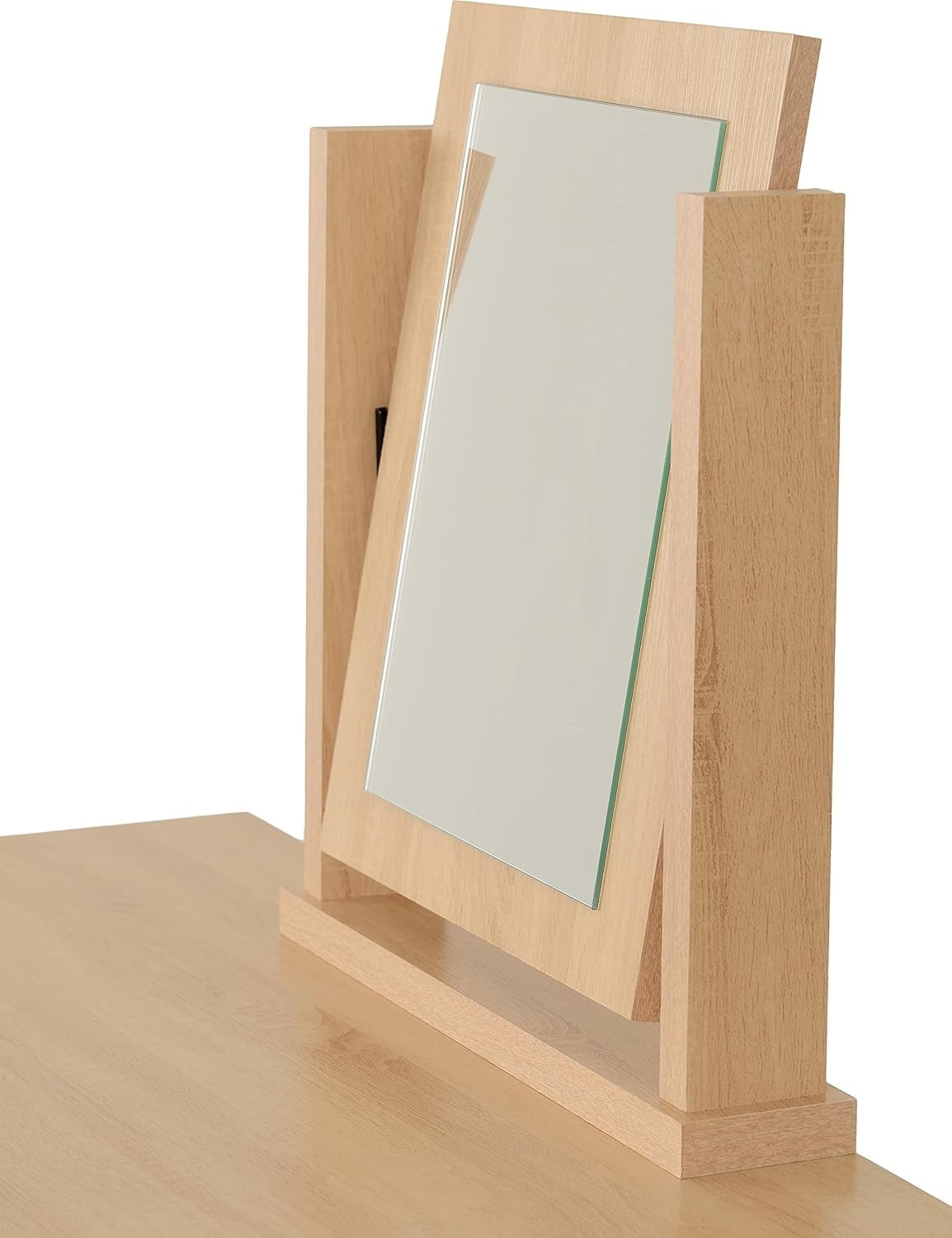 4 Drawer Dressing Table Set with Mirror & Stool Oak Effect Modern Furniture
