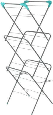 3 Tier Clothes Airer 16m Folding Drying Rack Space Saving Indoor Outdoor