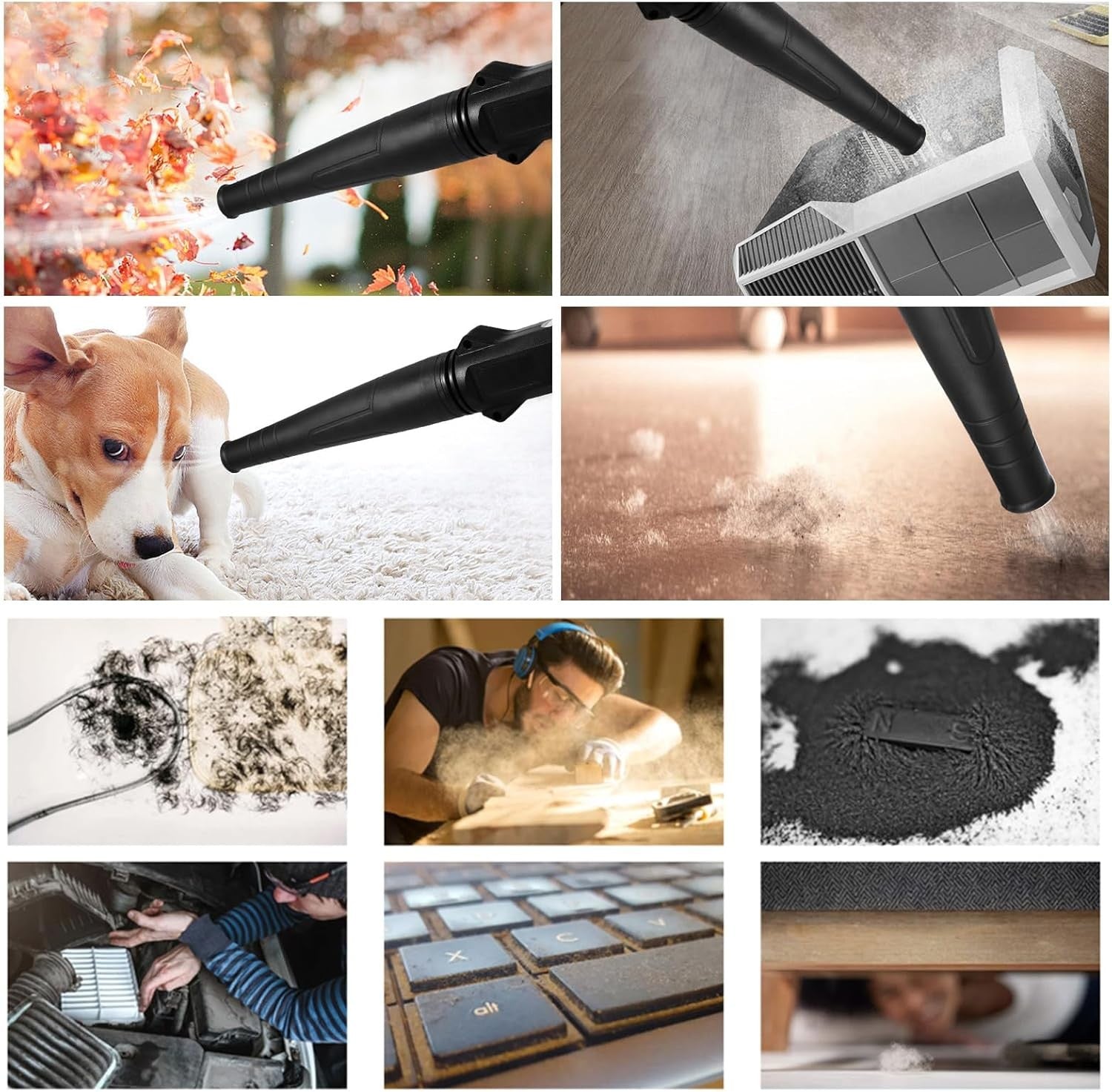 Cordless Leaf Blower Vacuum 21V Lightweight 2-in-1 Variable Speed Kit