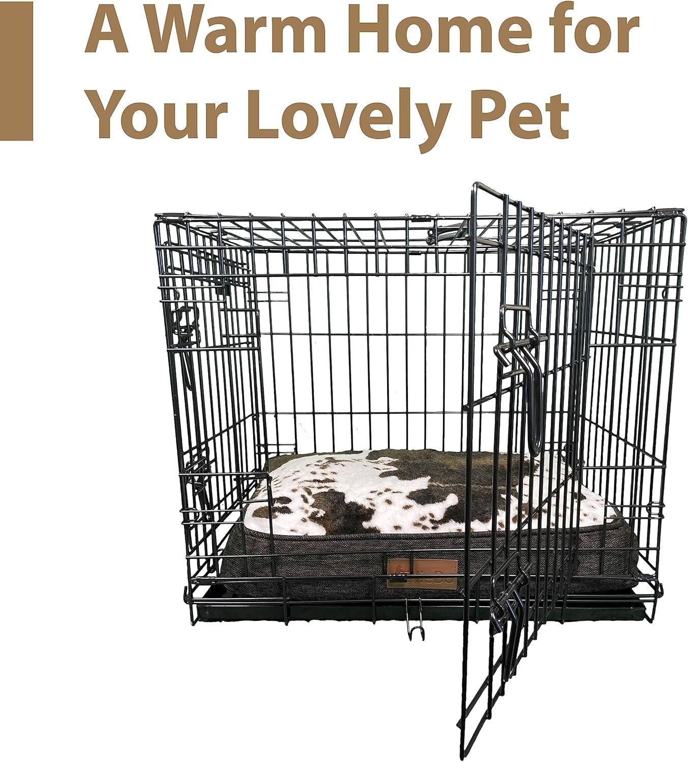 XL Dog Bed 100x66cm Crate Mattress 42" Cage Cowhide