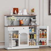 Kitchen Pantry Cupboard Microwave Cabinet Coffee Station White