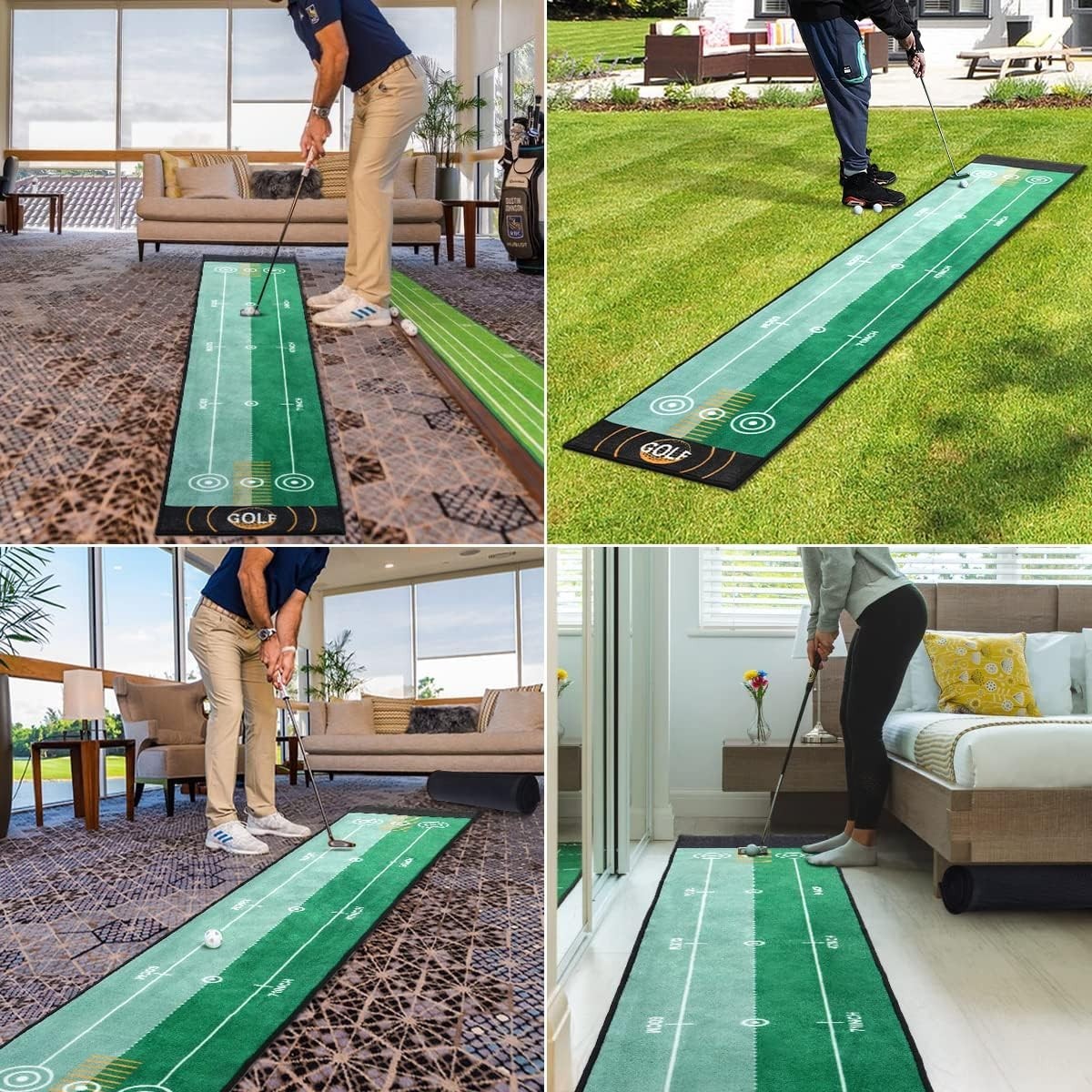 Indoor Golf Putting Mat 10ft Practice Green Trainer Home Office Garden