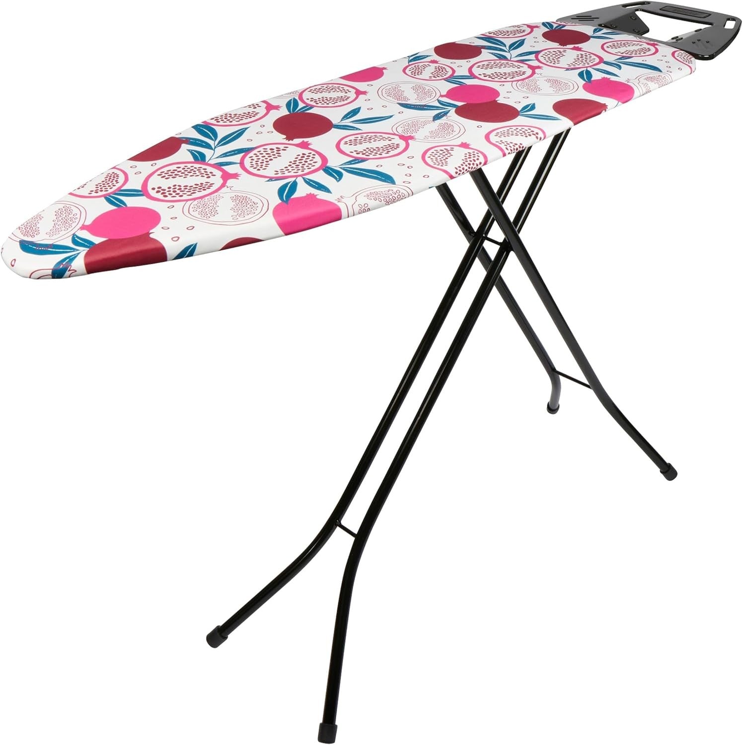Adjustable Folding Ironing Board 122x38cm Heat Reflective Red Pattern