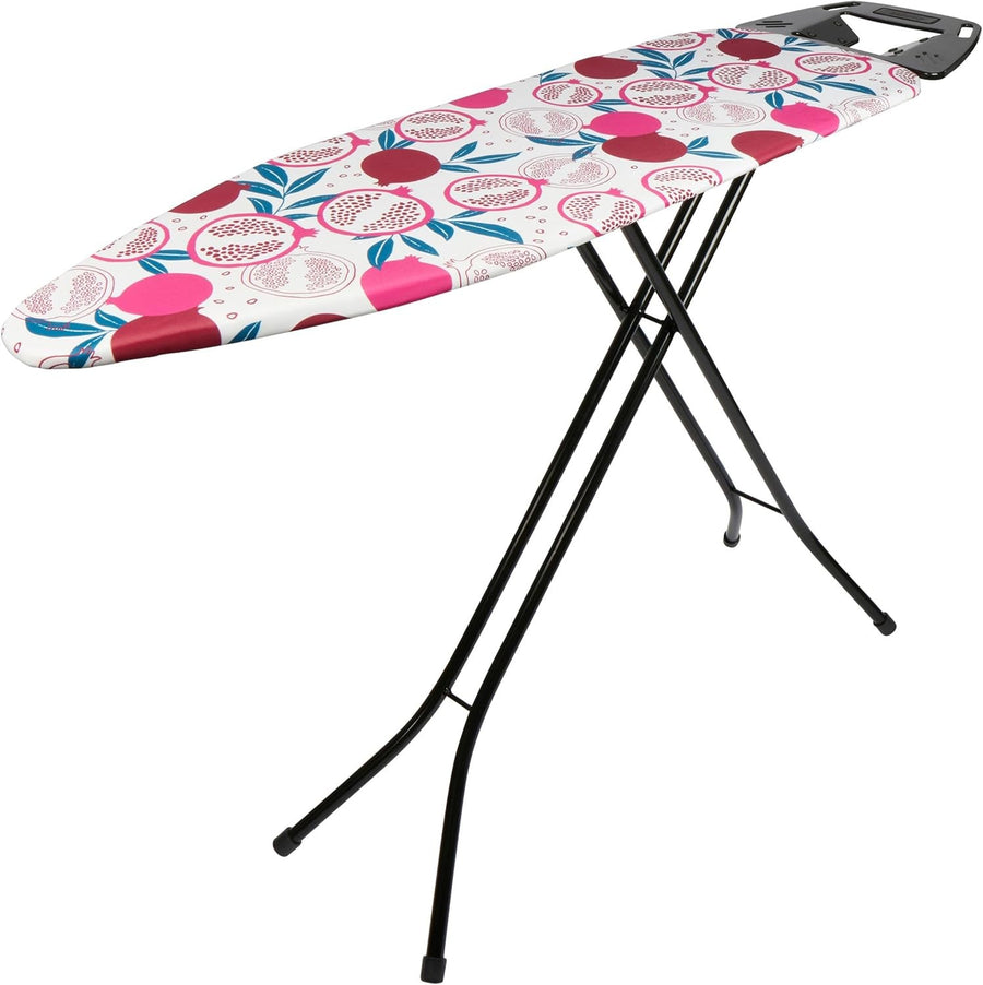 Adjustable Folding Ironing Board 122x38cm Heat Reflective Red Pattern