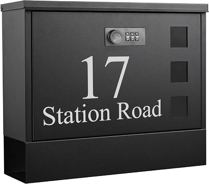 Wall Mounted Waterproof Letter Box with Lock Secure Mailbox Modern Design