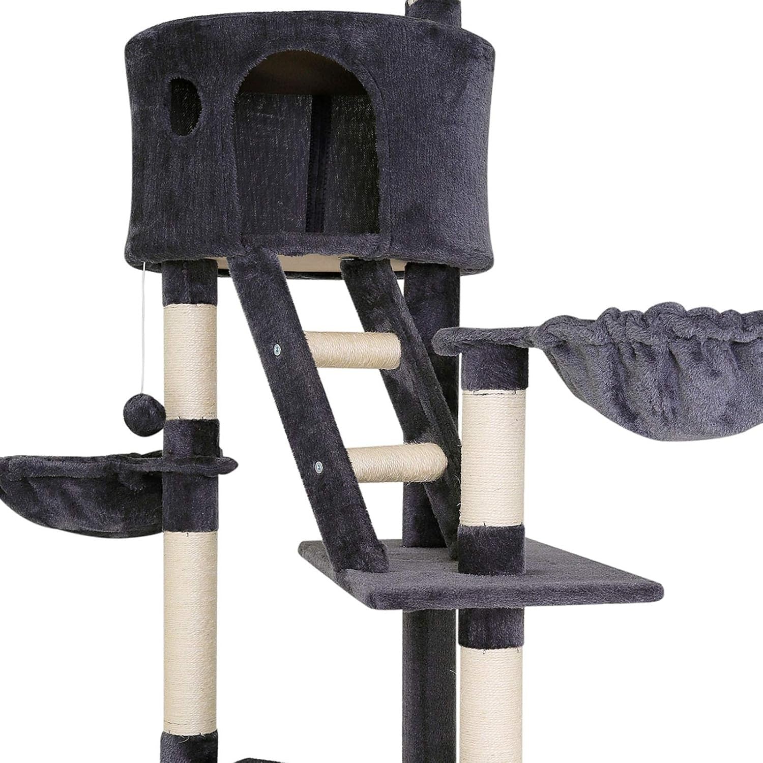 Floor to Ceiling Cat Tree 240–260cm Adjustable Scratching Activity Centre
