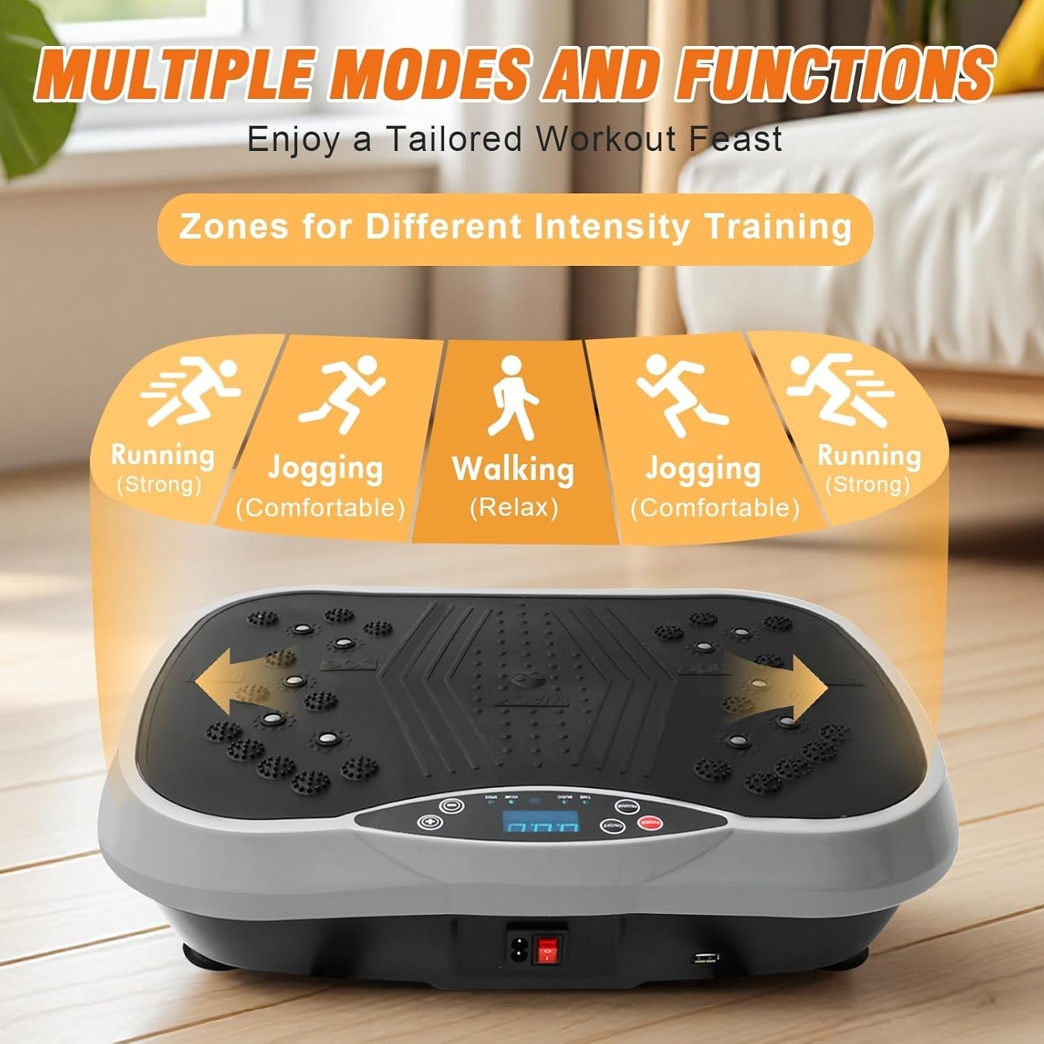 Silver Grey Vibration Plate Exercise Machine 99 Levels Weight Loss
