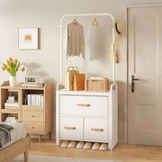 Modern Floor Standing Coat Rack with Drawers & Hooks – Bedroom Entryway Storage