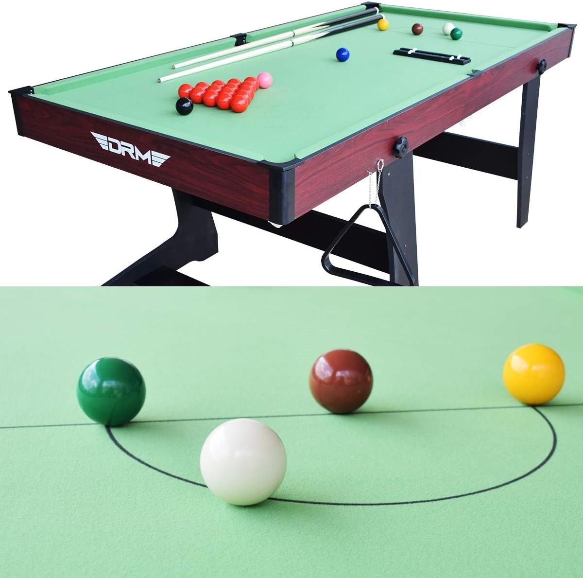 6FT Foldaway Billiards Table Snooker Pool Set Home Game w Cues