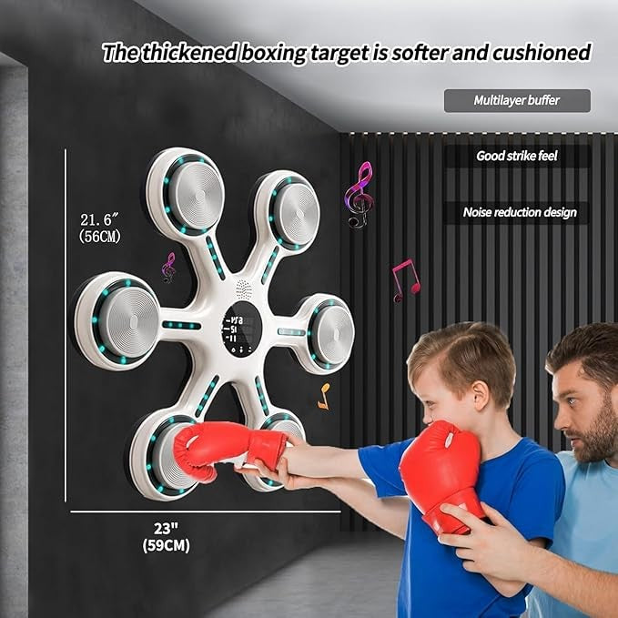 Smart Music Boxing Machine Bluetooth LED Wall Target Reaction Trainer