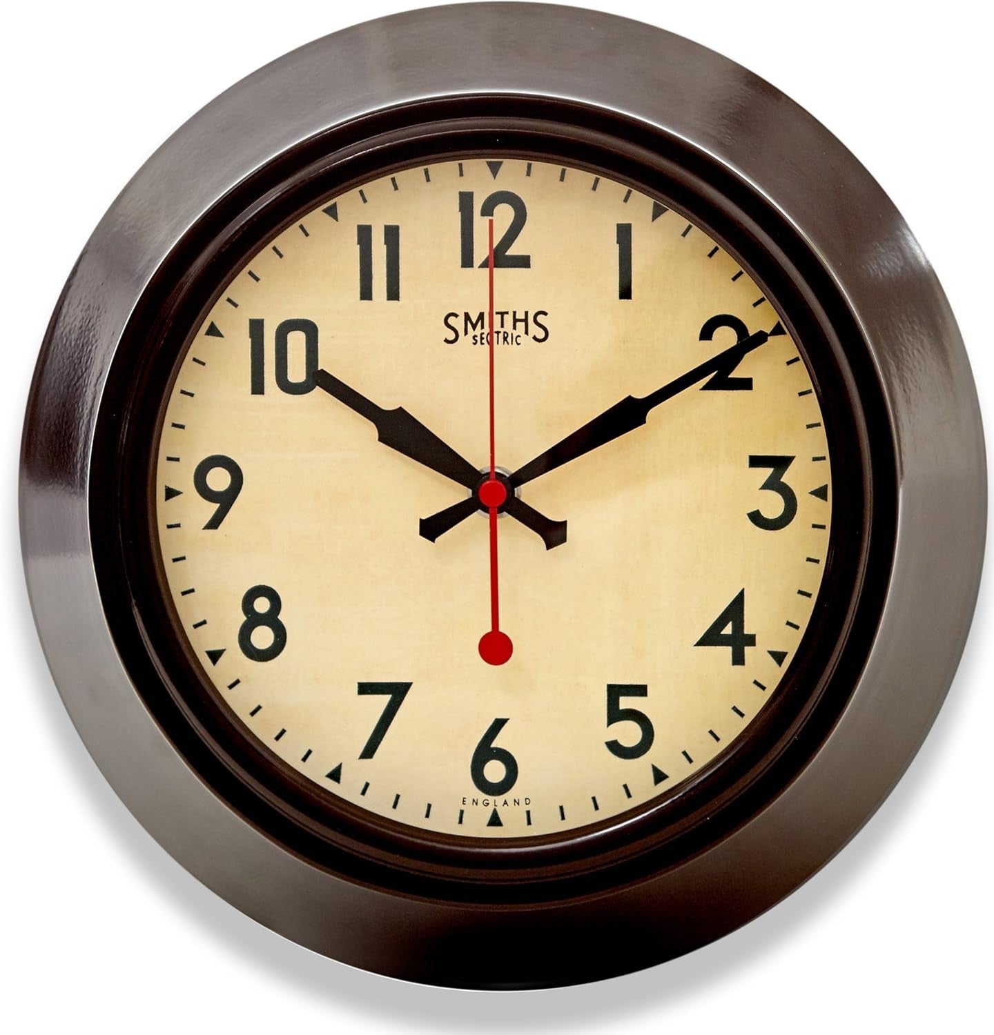 Vintage Style Silent Wall Clock 25.5cm Metal Frame Retro Office Home Decor