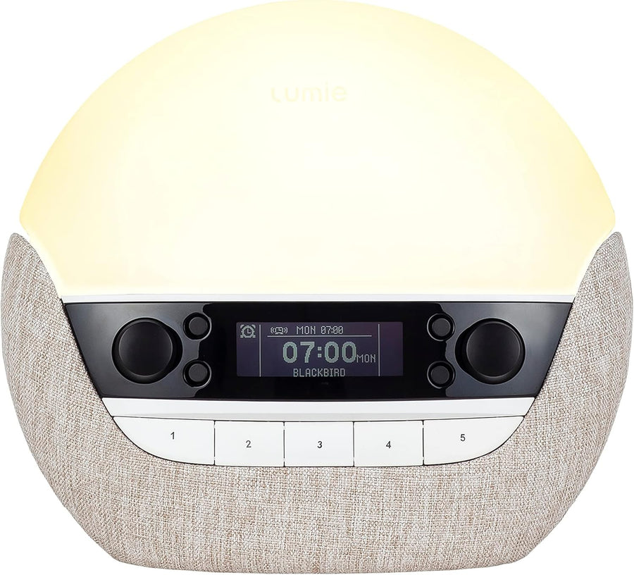 White Sunrise Wake Up Light Alarm Clock FM Radio Bluetooth Sleep Lamp