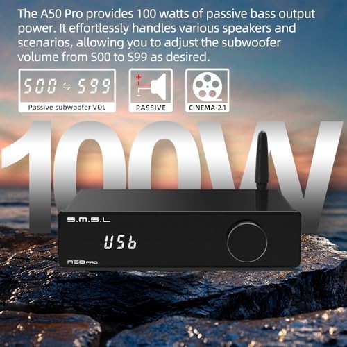 2.1-Channel HiFi Amplifier 100W Subwoofer Bluetooth USB HDMI Optical AUX
