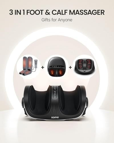 Shiatsu Foot & Calf Massager with Heat, Deep Kneading & Remote Control