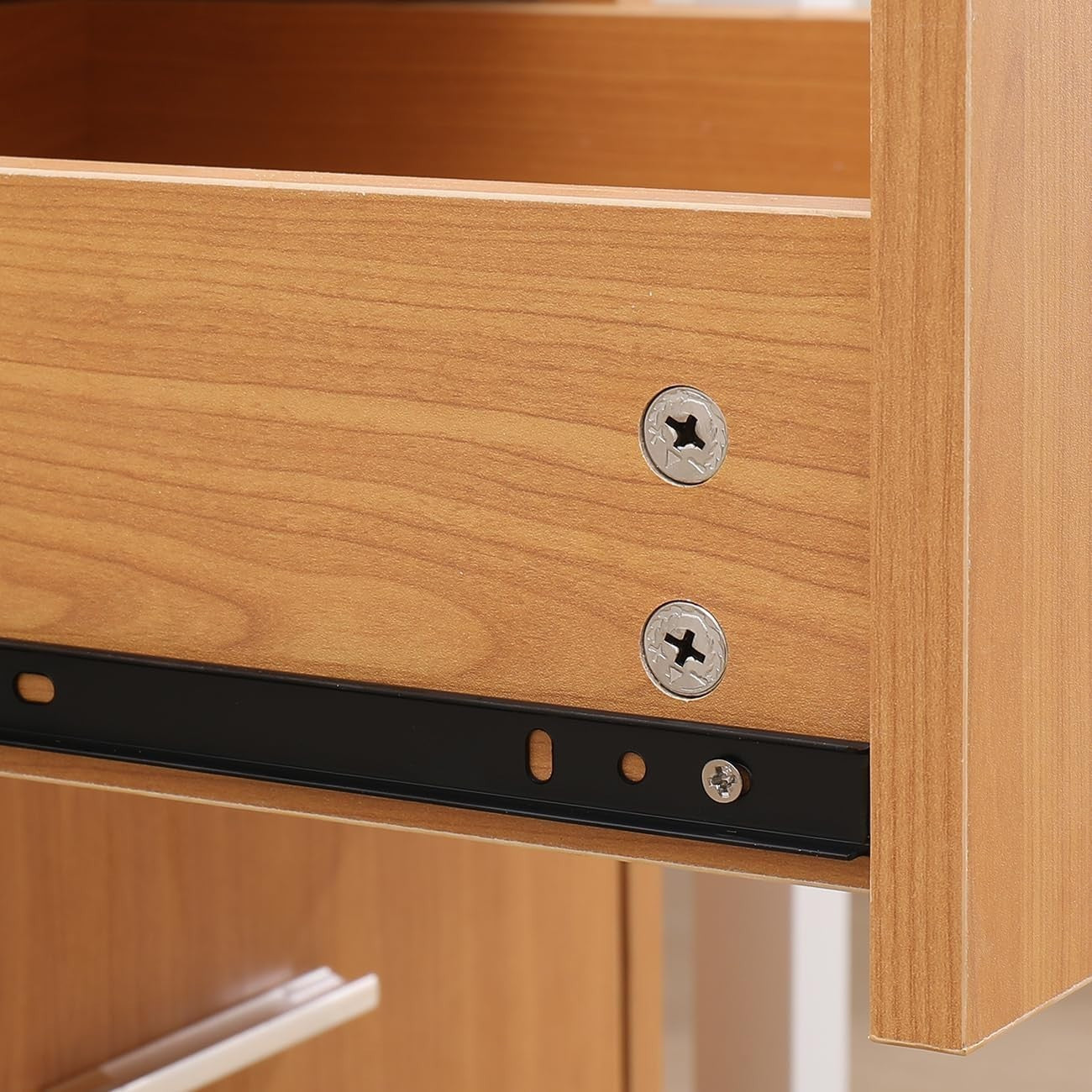 Beech Locking Rolling Desk Pedestal 3 Drawer Under Desk File Unit