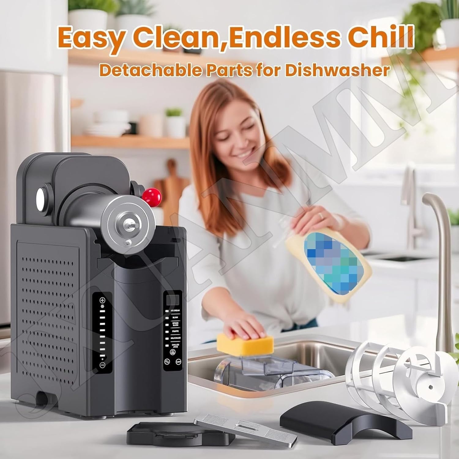 Slushie Machine No Ice Frozen Drink Maker 2.5L Auto Clean 6 Presets
