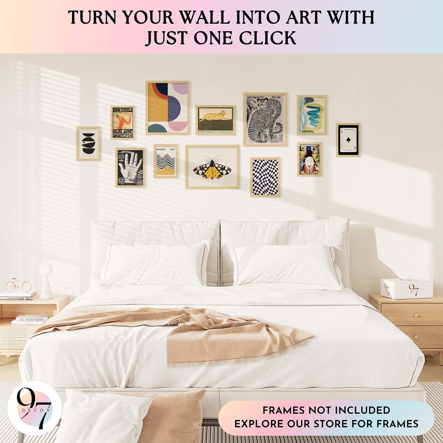 Vintage Eclectic Wall Art Collage Set 8x10 Retro Bauhaus Prints