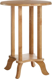 Round Wooden Side Table with Storage for Living Room, Bedroom, Sofa