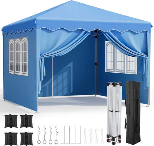 3x3M Pop Up Gazebo With Sides Waterproof Garden Party Tent 420D Oxford White