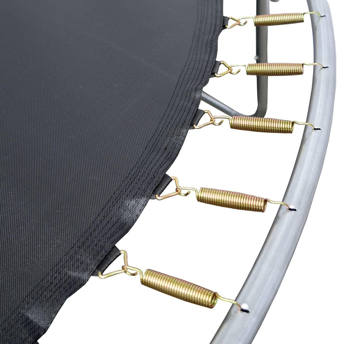 8FT Outdoor Garden Trampoline Safety Net Ladder Padded Poles Pink