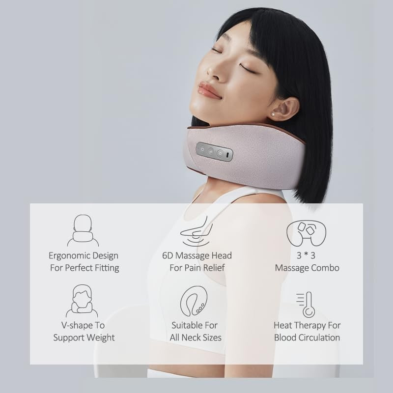 Heated Neck Massager Deep Tissue Cordless Shiatsu Pain Relief Pillow