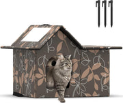Waterproof Outdoor Cat House with Soft Mat, Foldable Winter Shelter 33x38x43cm