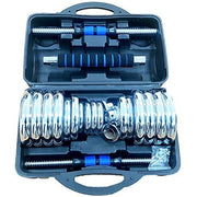 30kg Adjustable Dumbbell Barbell Set Carry Case Spinlock Home Gym