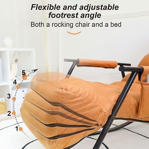 Ergonomic Reclining Rocking Chair with High Backrest & Padded Comfort Seat