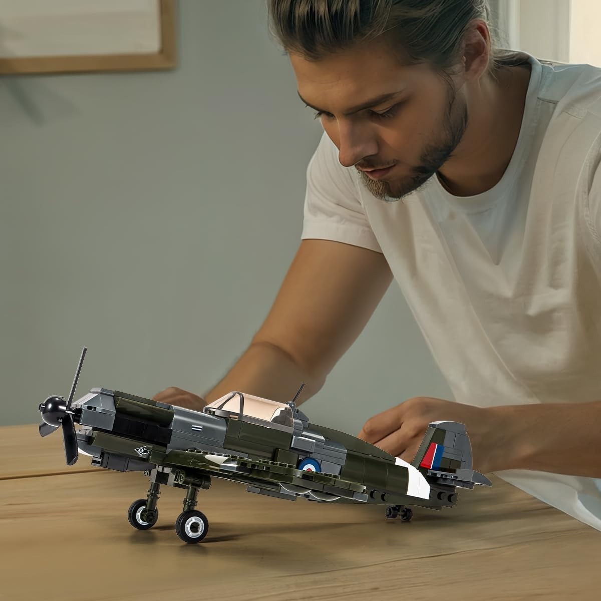 Spitfire Military Jet Building Kit – 290 Bricks Toy for Kids & Adults
