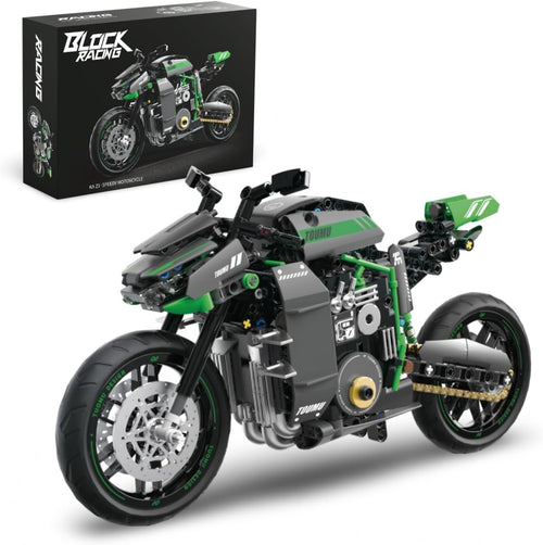 460-Piece Motorcycle Building Kit with Full-Color Instructions & Display