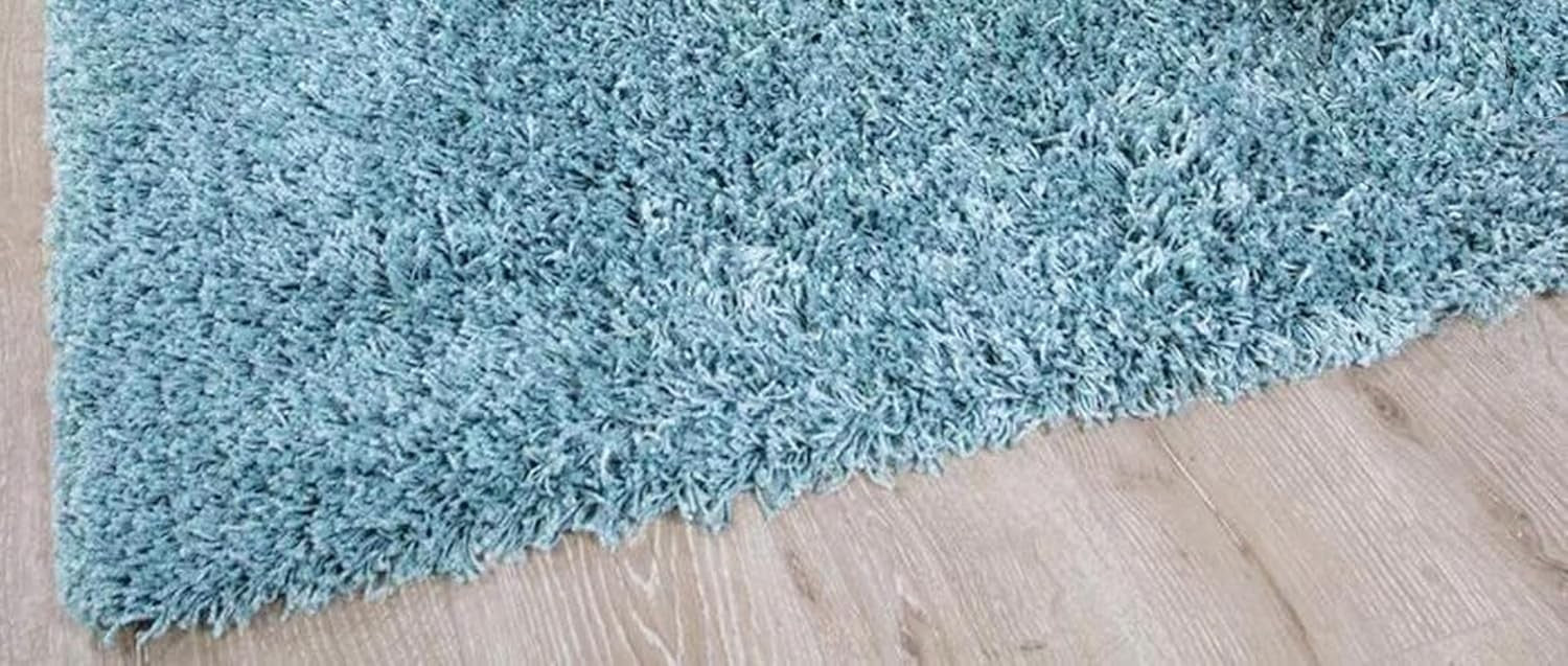 Extra Large Shaggy Rug 160x230cm 5cm Thick Soft High Pile Duck Egg Blue Carpet