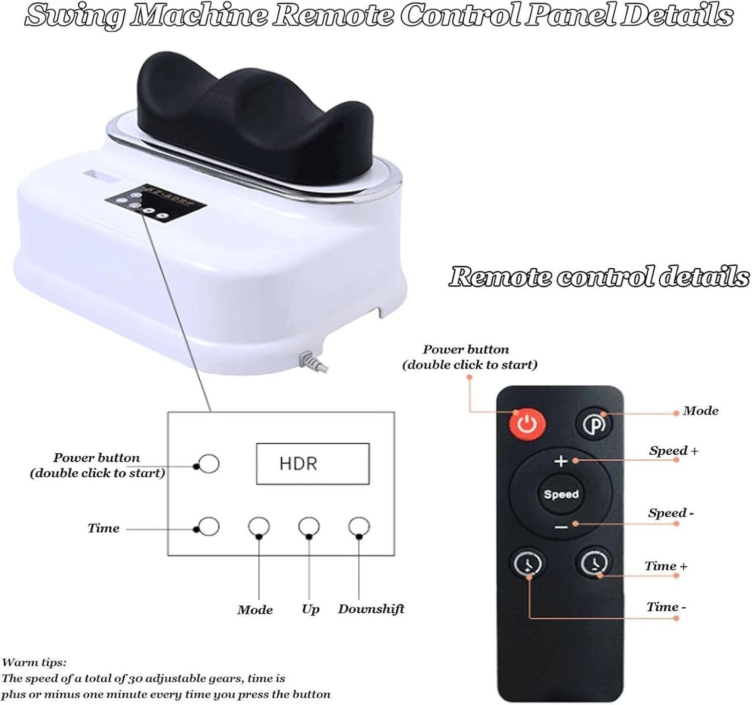 Swing Foot Massager | Passive Aerobic Leg Exerciser, 30-Speed, Remote Control