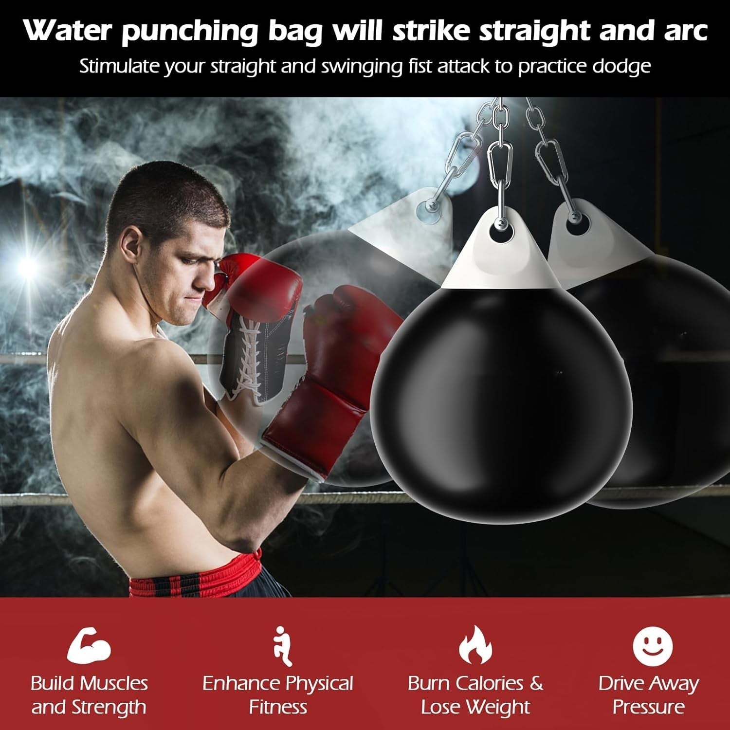 Water Filled Punching Bag Aqua Boxing MMA Training Quiet Impact