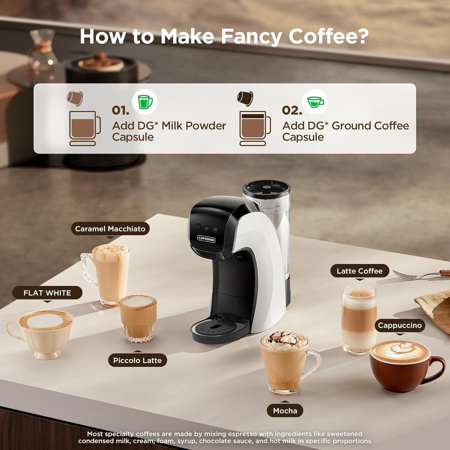 5-in-1 Pod Coffee Machine 20BAR | Multi-Capsule Compatible | Fast Brew