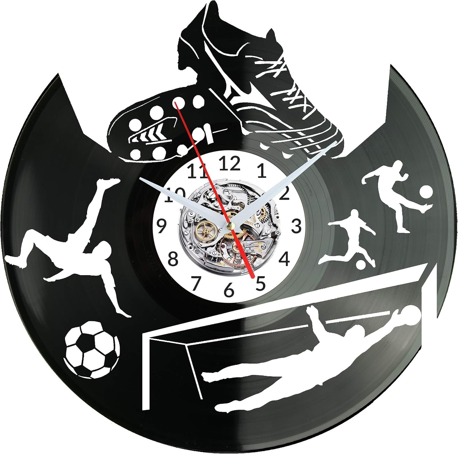 Football Wall Clock – Silent Non-Ticking Vinyl Sports Room Decor Gift for Him